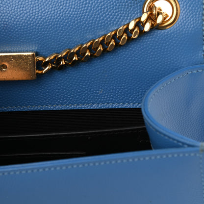Saint Laurent Grain De Poudre Small Classic Monogram Kate Satchel Blue Clair 9 of 11