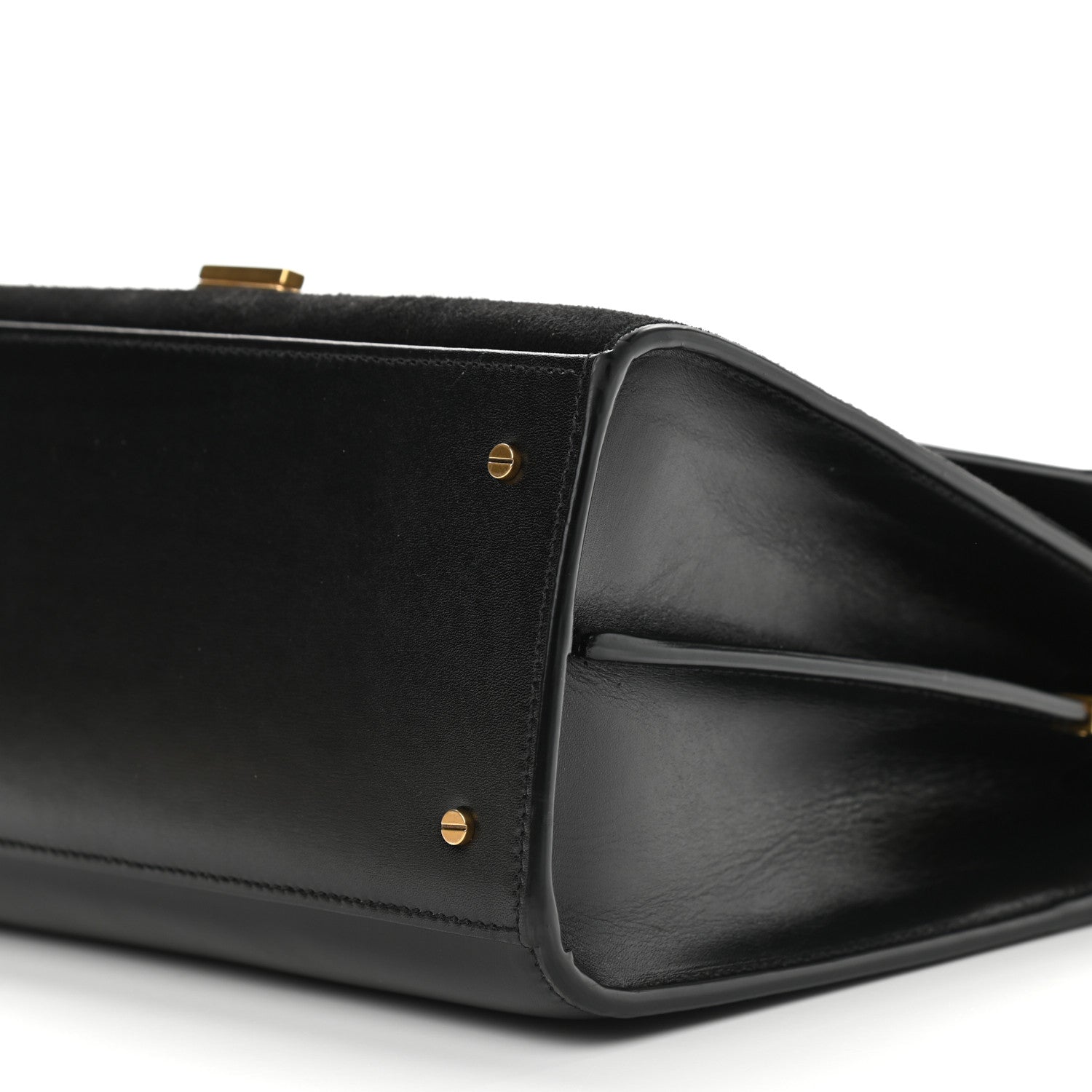 Saint Laurent Kid Scamosciato Smooth Calfskin Medium Classic Monogram Cassandra Top Handle Black Rouge Legion 10 of 11