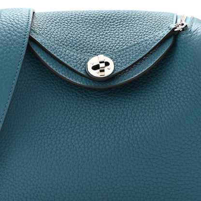 Hermes Taurillon Clemence Mini Lindy 20 Vert Bosphore 8 of 11