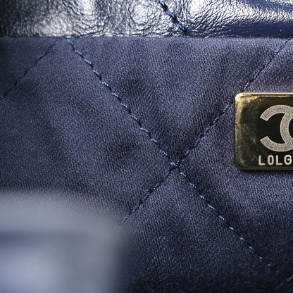 Chanel Shiny Calfskin Quilted Small Chanel 22 Navy 8 of 11