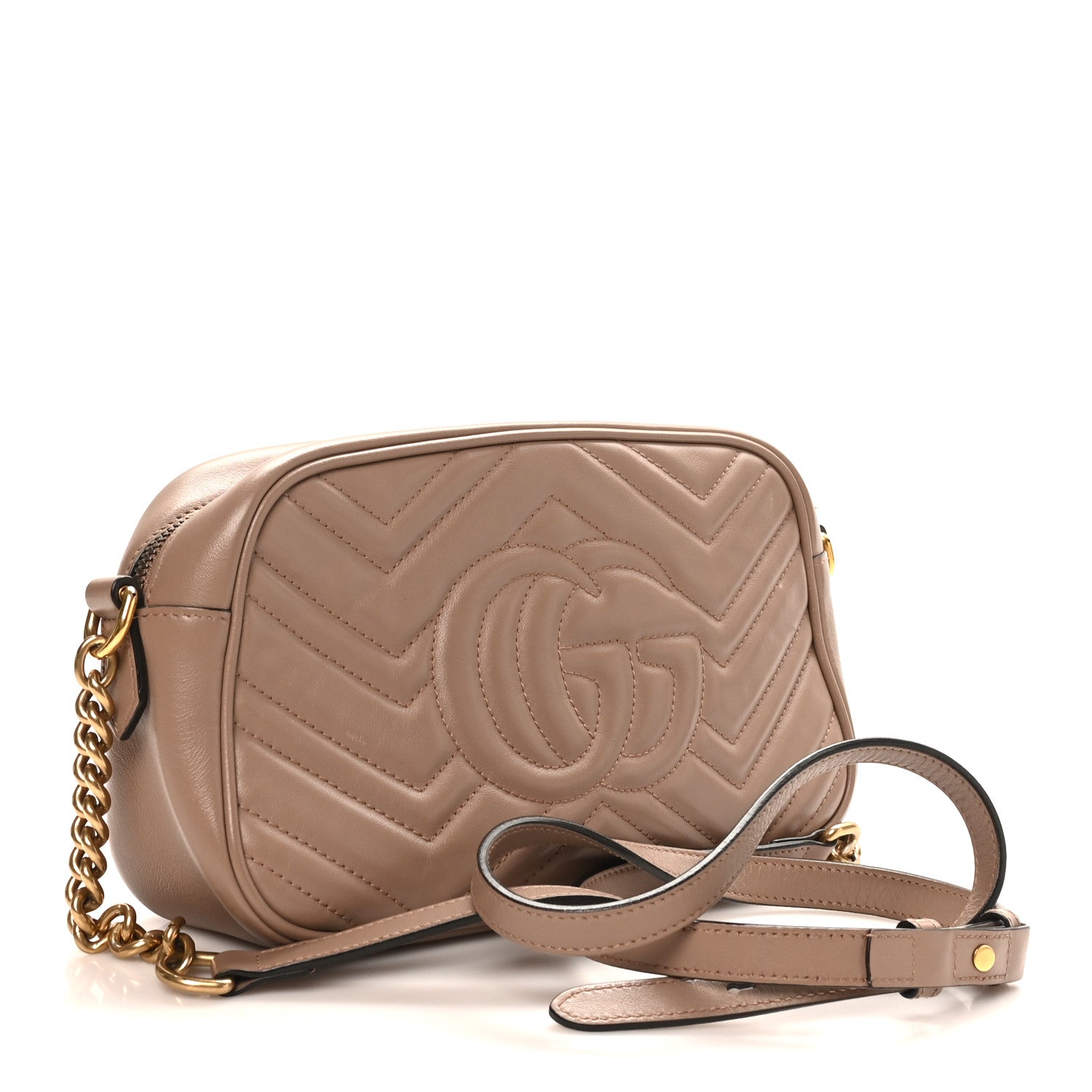 Gucci Calfskin Matelasse Small GG Marmont Chain Shoulder Bag Porcelain Rose 3 of 10
