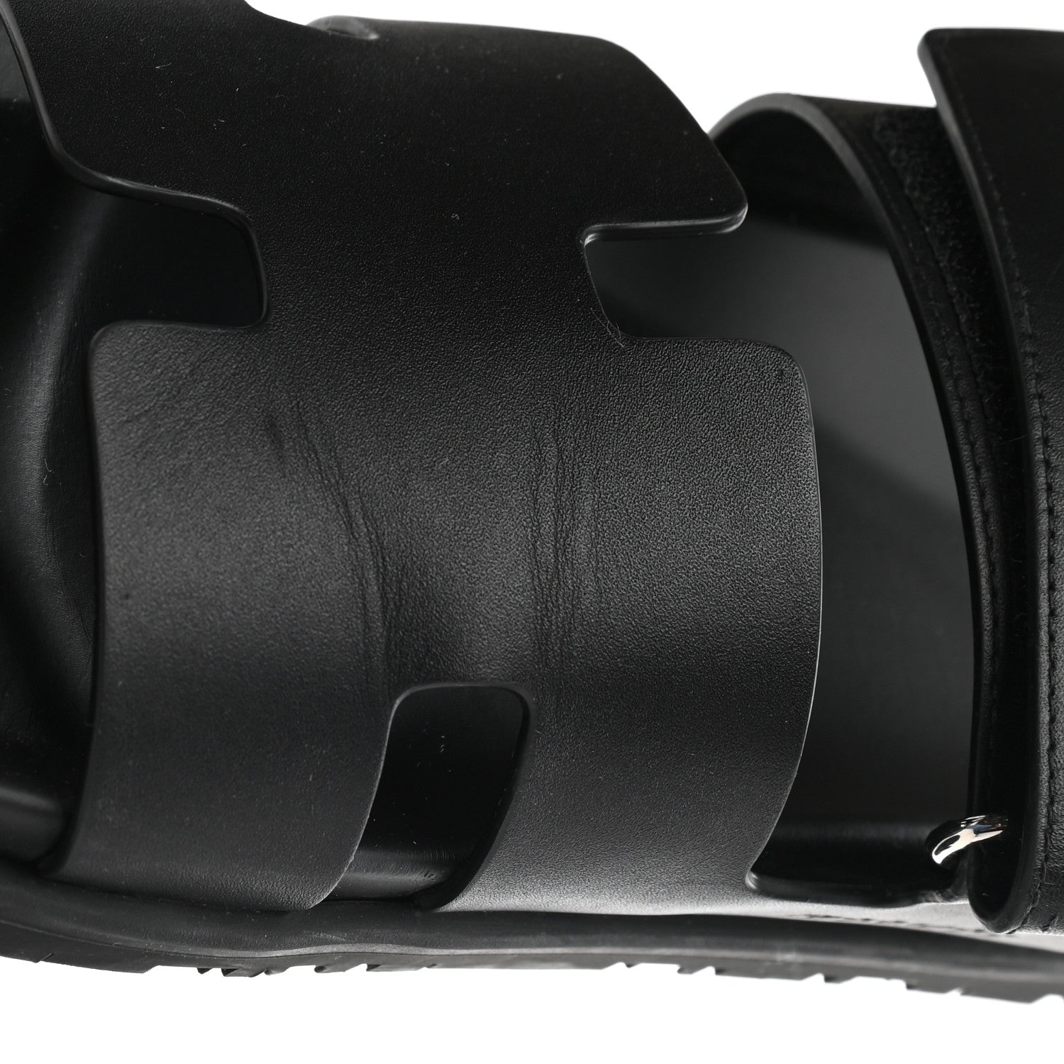 Hermes Calfskin Mens Chypre Sandals 43 Black 12 of 14