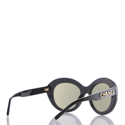 Chanel Shield Sunglasses S6222 Black Gold 4 of 7