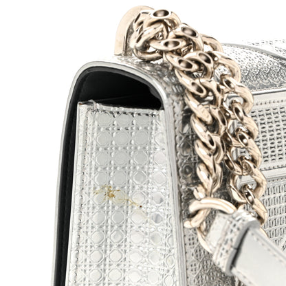 Christian Dior Metallic Patent Micro-Cannage Small Diorama Flap Bag Silver 11 of 11