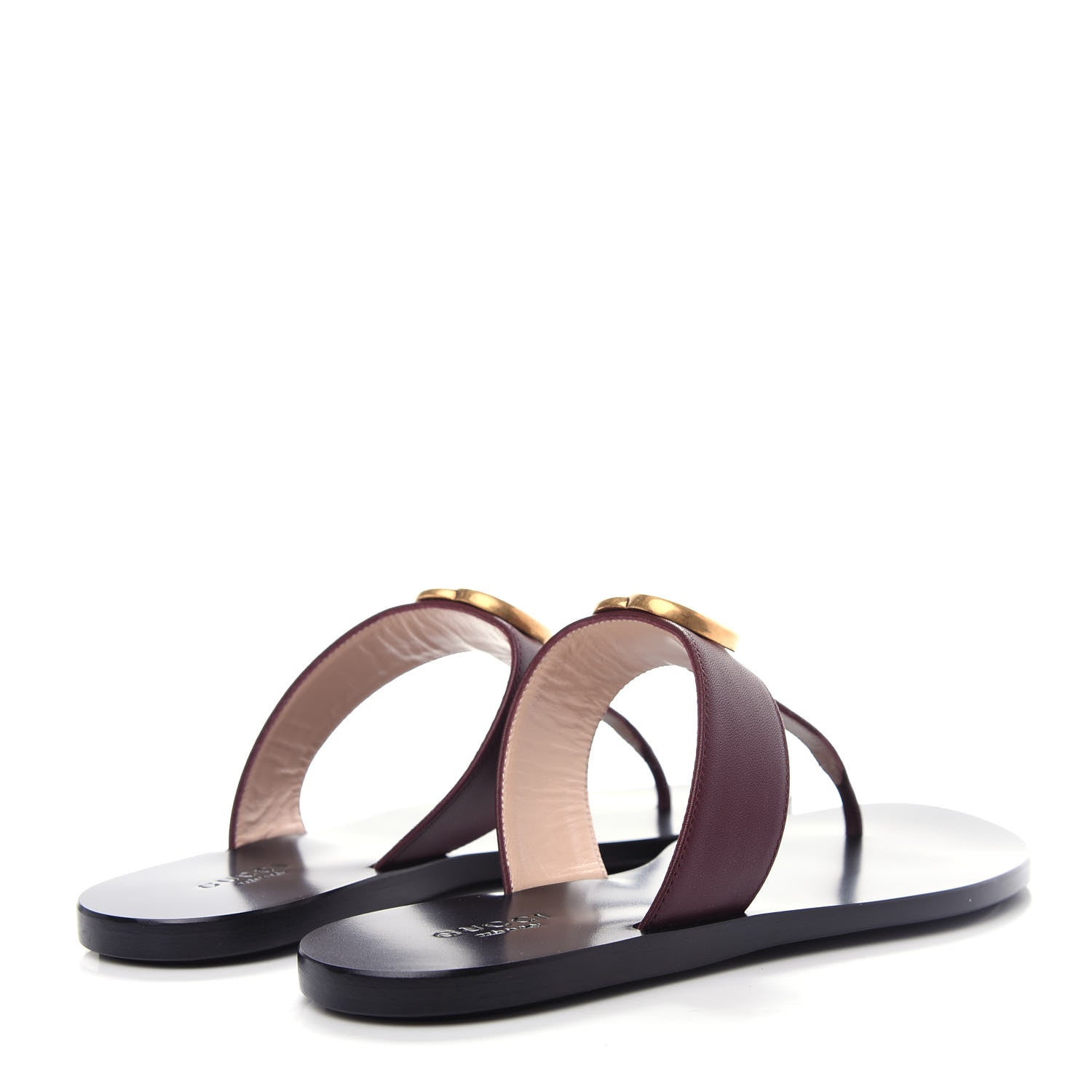 Gucci Calfskin GG Marmont Thong Sandals 36 Vintage Bordeaux 4 of 10