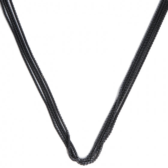 David Yurman Darkened Sterling Silver Four Row Baby Box Chain Necklace 3 of 4