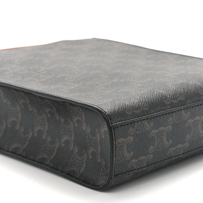 Celine Triomphe Canvas Calfskin Mini Vertical Cabas Tan 8 of 9