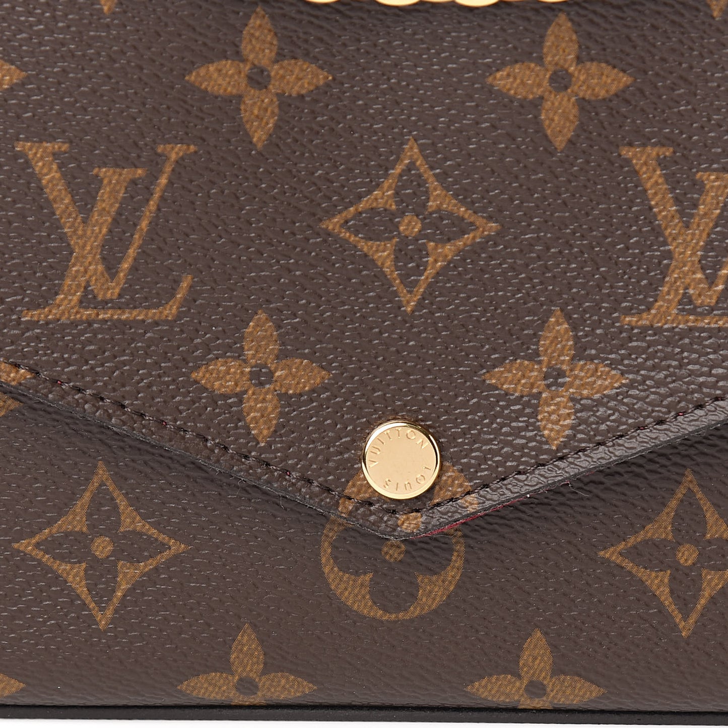Monogram Pochette Felicie Chain Wallet Fuchsia