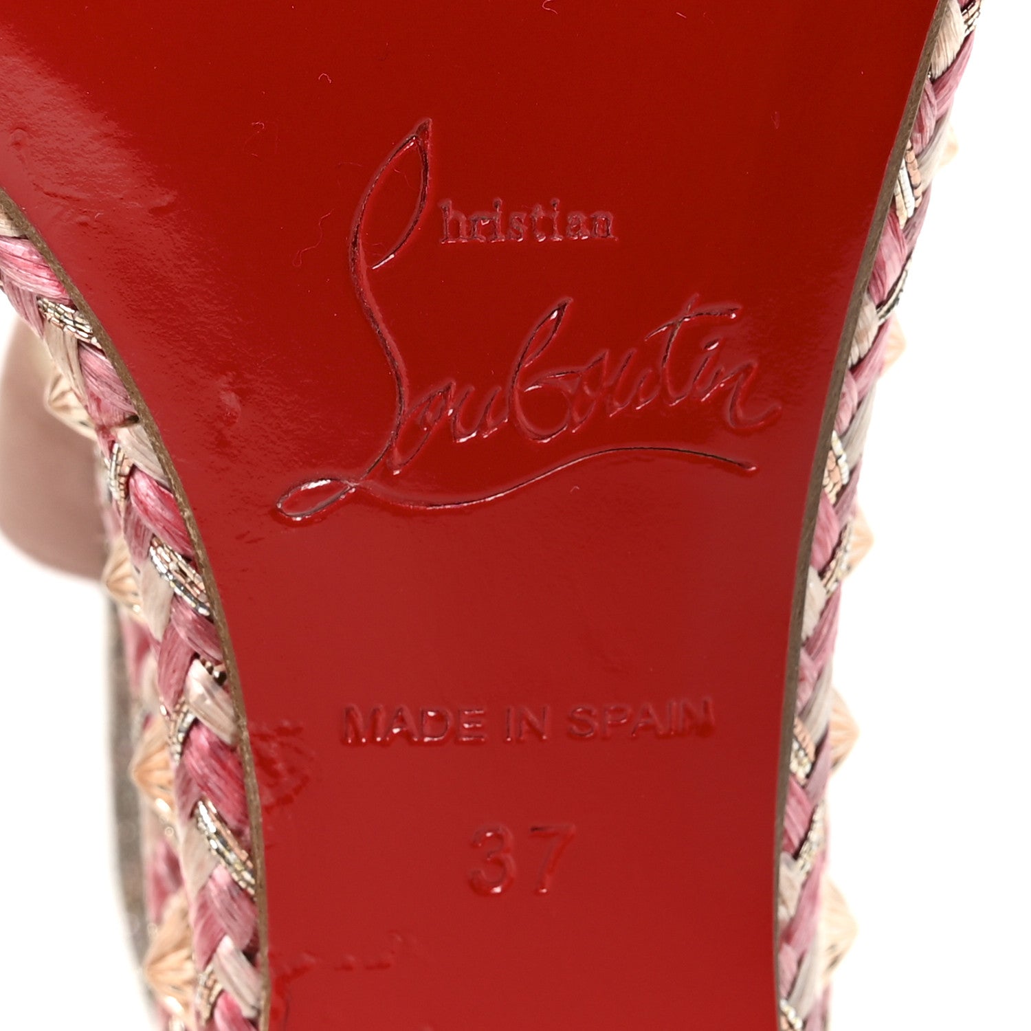 Christian Louboutin Suede Specchio Glitter Studded Pyradiams 110 Platform Sandals 37 Crepon 7 of 9