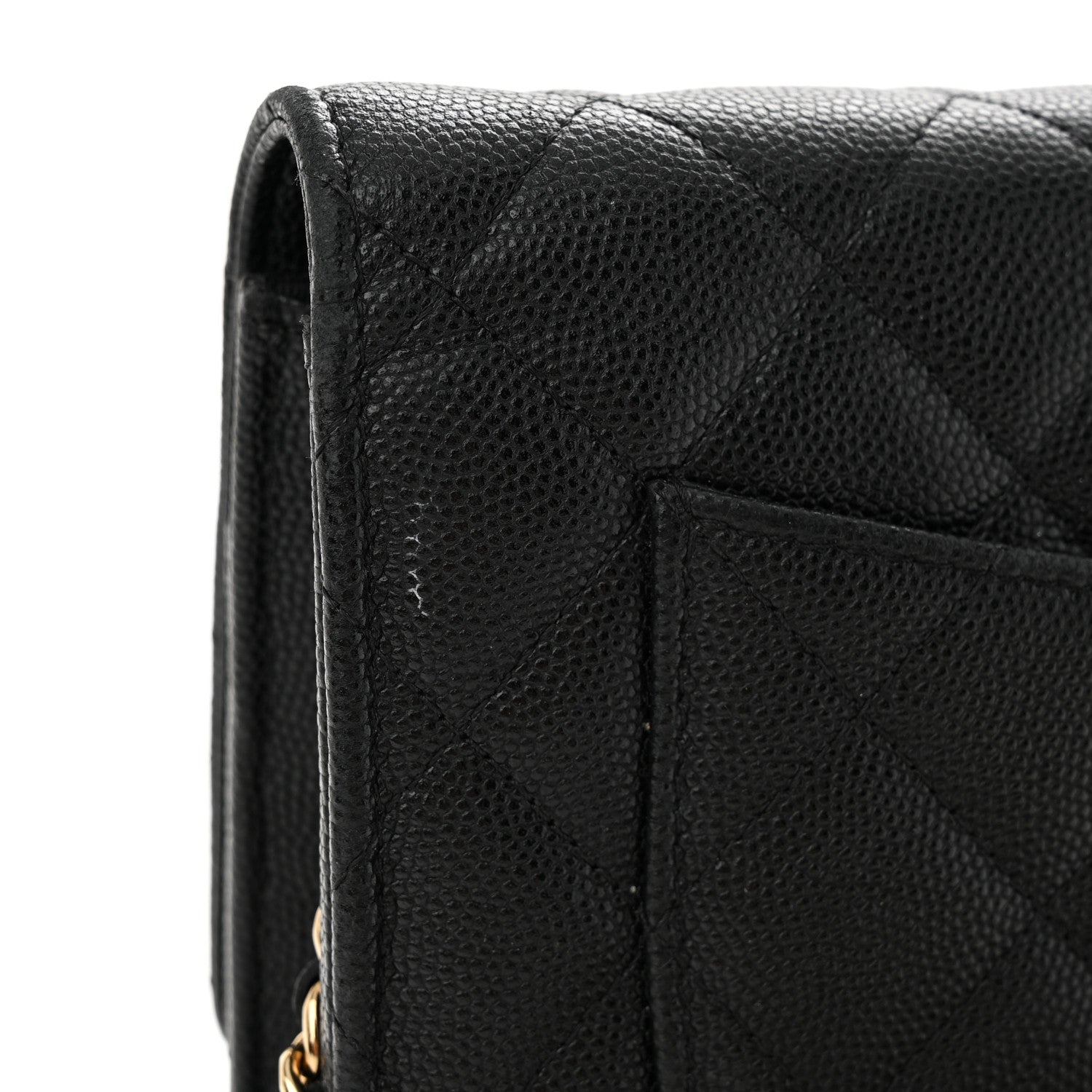 Chanel Caviar Quilted Crystal Enamel CC Wallet On Chain WOC Black 12 of 14