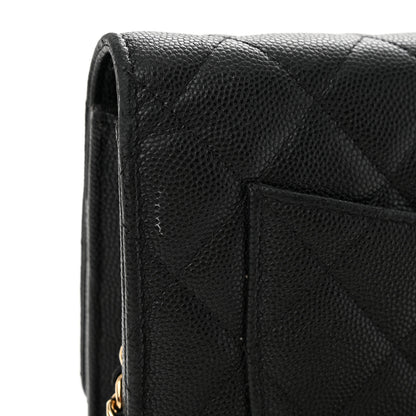 Chanel Caviar Quilted Crystal Enamel CC Wallet On Chain WOC Black 12 of 14
