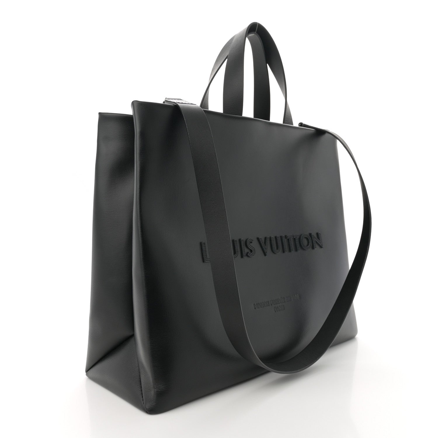 Louis Vuitton Cowhide Shopper Bag MM Black 3 of 9