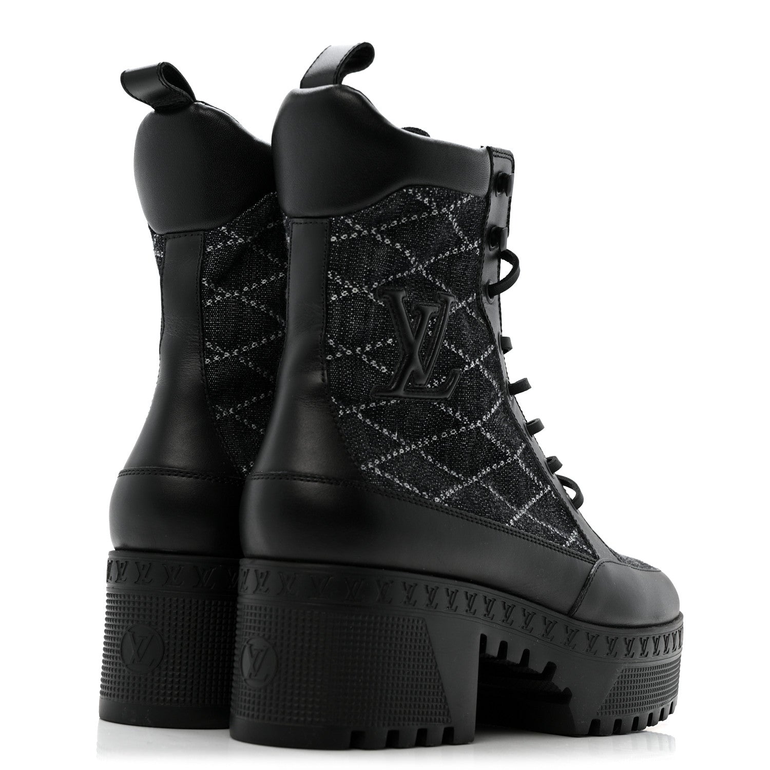 Louis Vuitton Denim Malletage Laureate Platform Desert Boots 39 Dark Blue 5 of 9