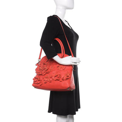 Valentino Garavani Nappa Floral Applique Tote Red 3 of 16