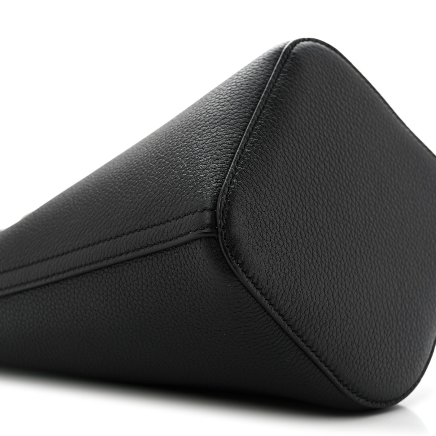 Soft Grained Calfskin Mini Pebble Bucket Bag Black