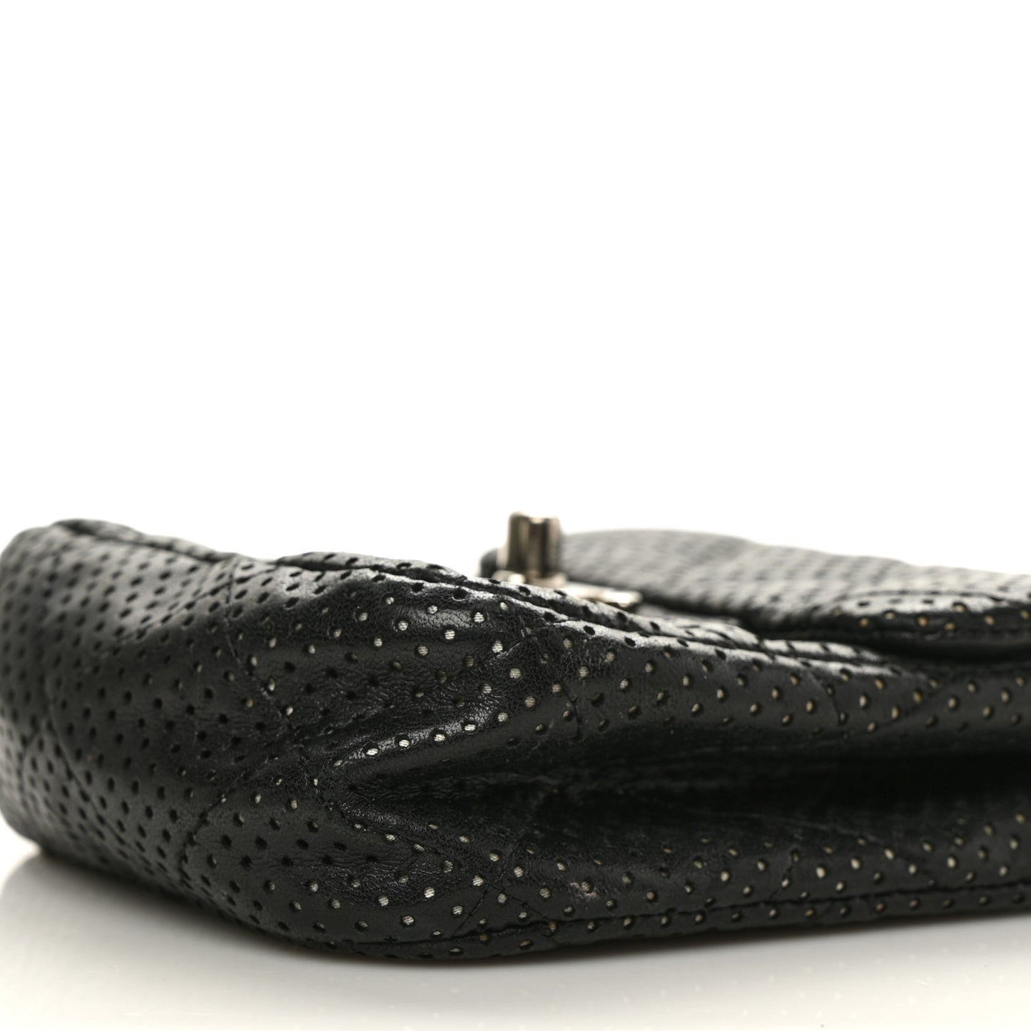 Lambskin Perforated Mini Flap Bag Black