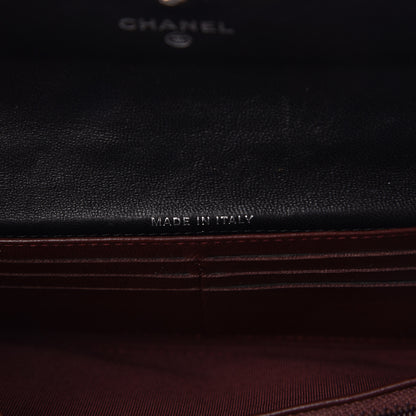 Chanel Lambskin Quilted Large Gusset Flap Wallet Black 7 of 8
