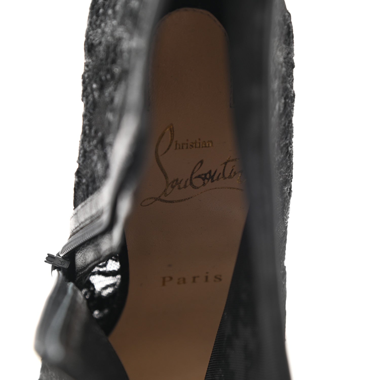 Christian Louboutin Lace Gipsybootie 100 Ankle Boots 41 Black 7 of 8