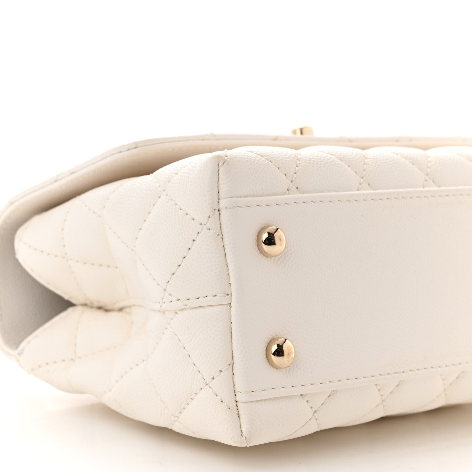 Chanel Caviar Quilted Mini Coco Handle Flap White 9 of 11