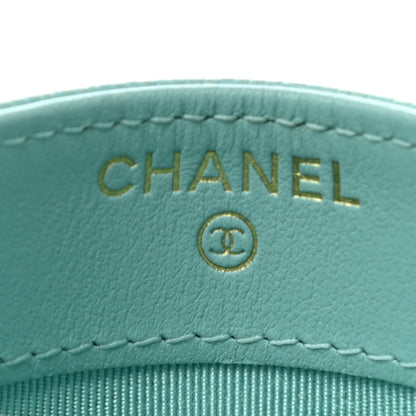 Chanel Caviar Quilted Card Holder Light Blue 6 of 9
