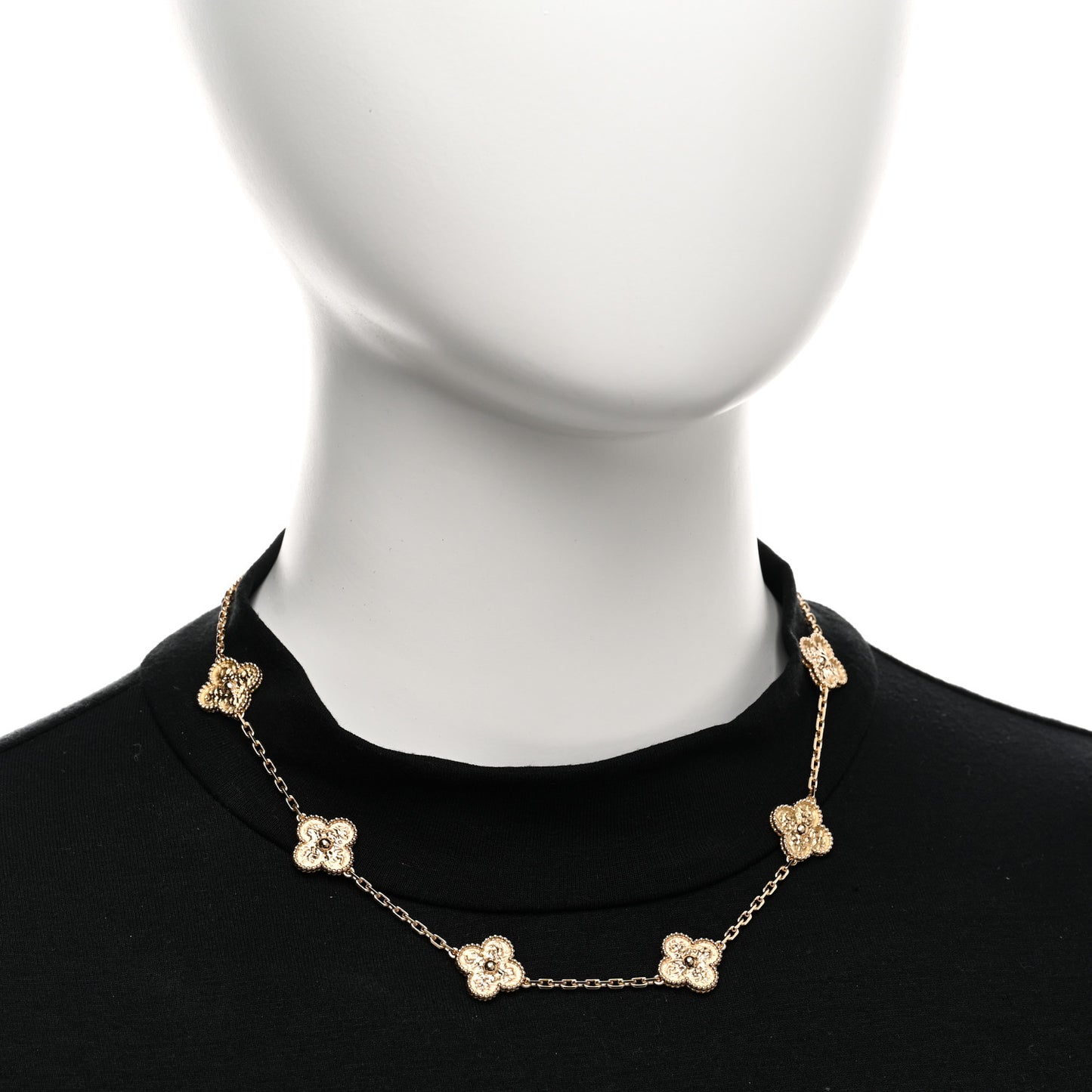 18K Yellow Gold 10 Motifs Vintage Alhambra Necklace