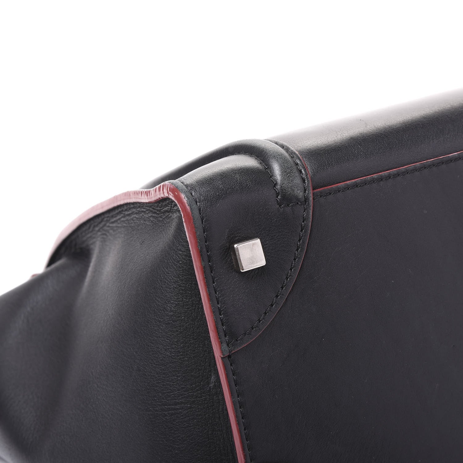Celine Smooth Calfskin Mini Luggage Black Pink Trim 7 of 11