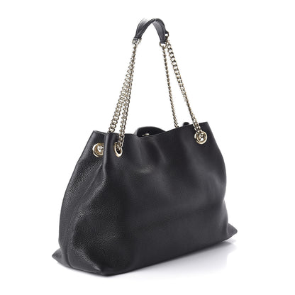 Gucci Pebbled Calfskin Medium Soho Chain Shoulder Bag Black 3 of 10