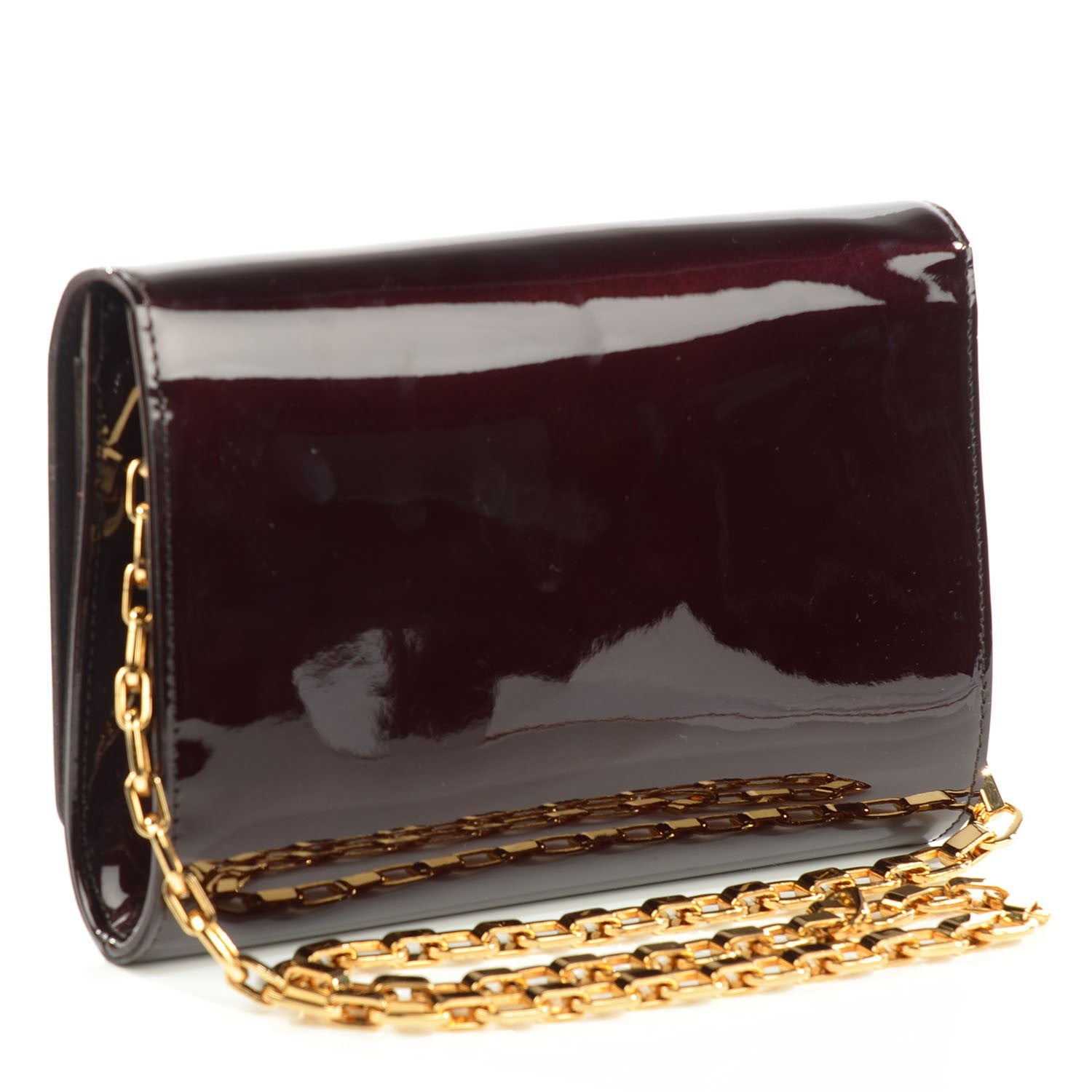 Louis Vuitton Patent Calfskin Chain Louise GM Amarante 3 of 8