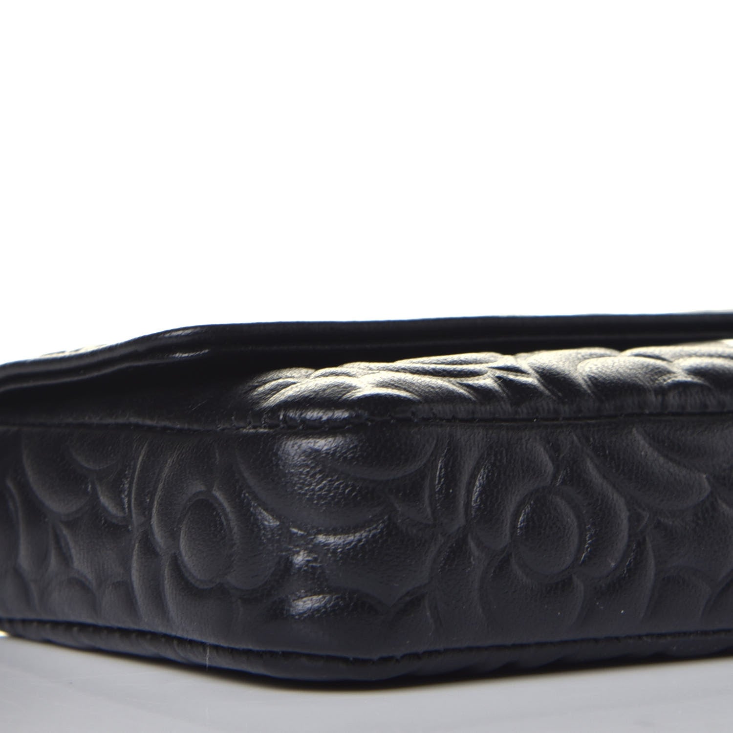 Chanel Caviar Camellia Embossed Chain Belt Bag Black 8 of 9