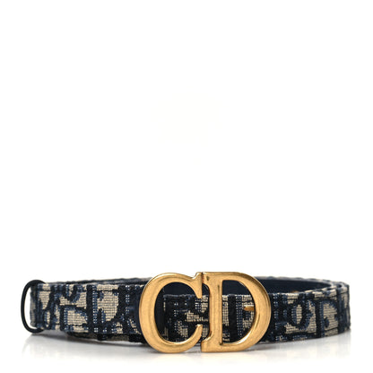 Christian Dior Jacquard Oblique 20mm Saddle Belt 80 32 Blue 1 of 6