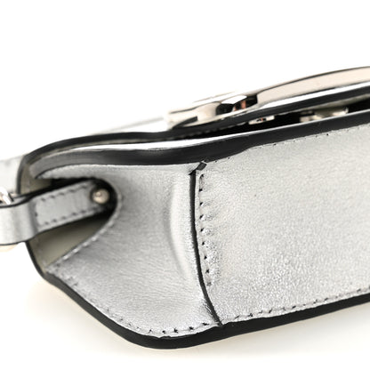 Valentino Garavani Laminated Calfskin Vlogo Micro Loco Shoulder Bag Silver 9 of 10