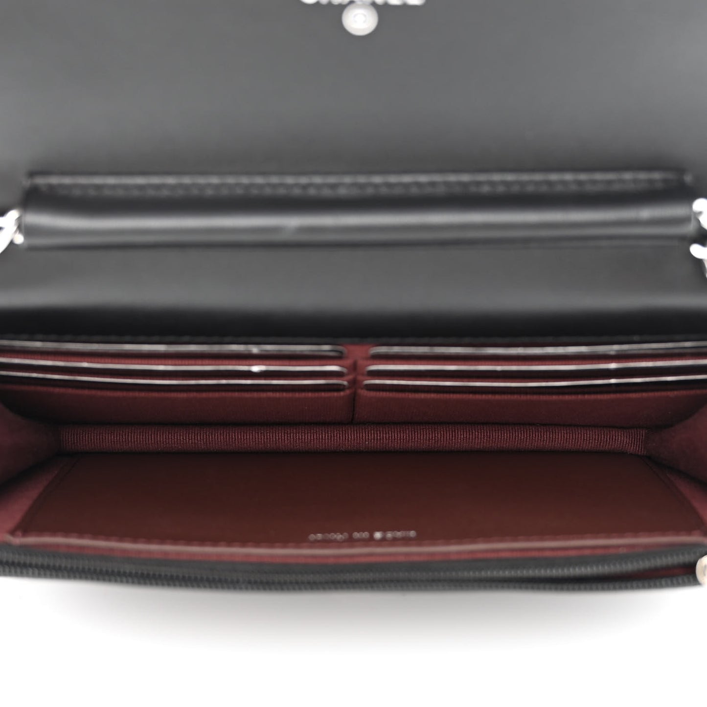 Lambskin Quilted Wallet On Chain WOC Black
