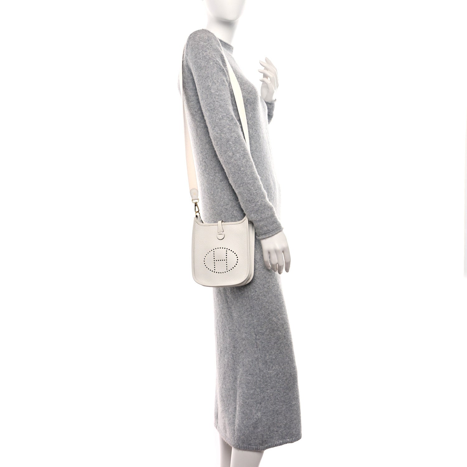 Hermes Taurillon Clemence Amazone Evelyne TPM New White 2 of 10