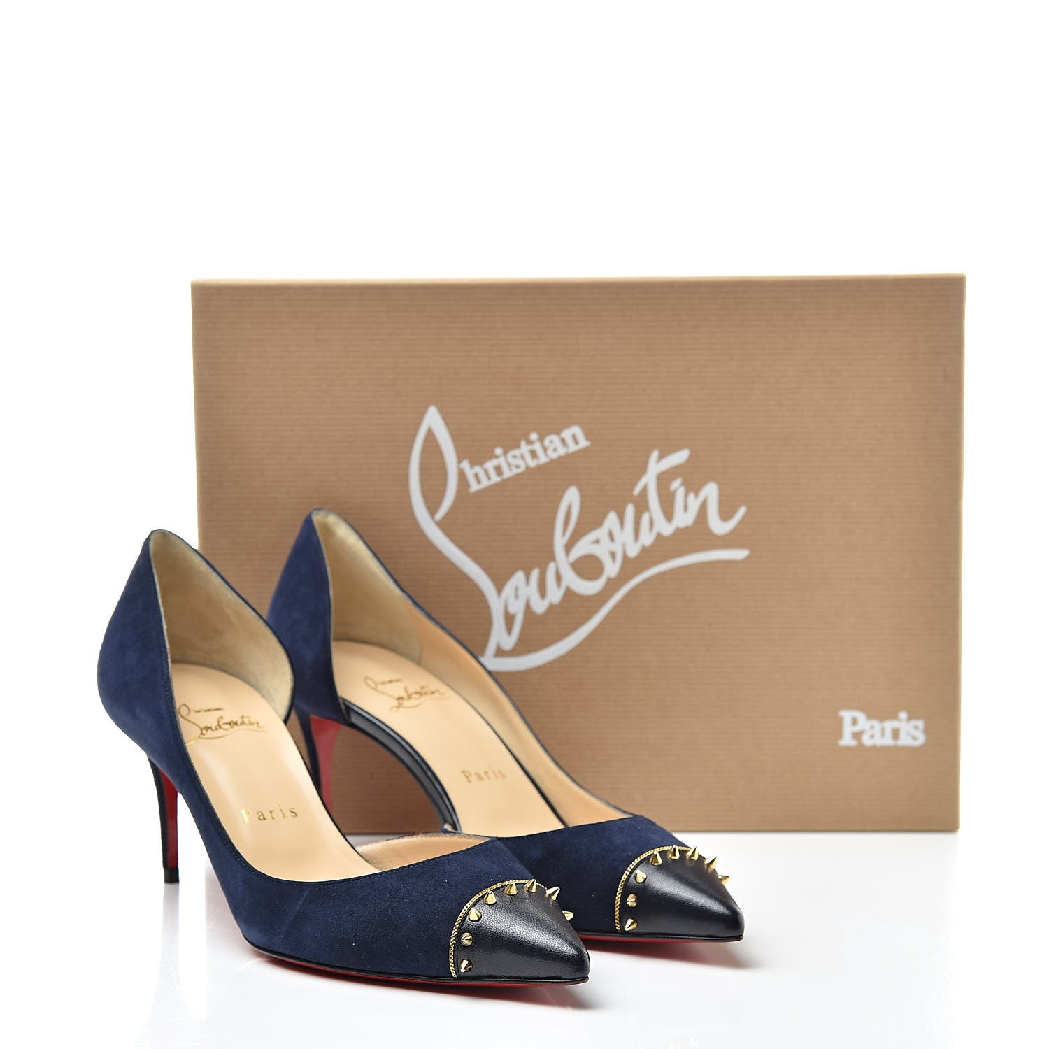 Christian Louboutin Suede Kid Culturella 70 Pumps 36.5 Nuit Gold 9 of 9