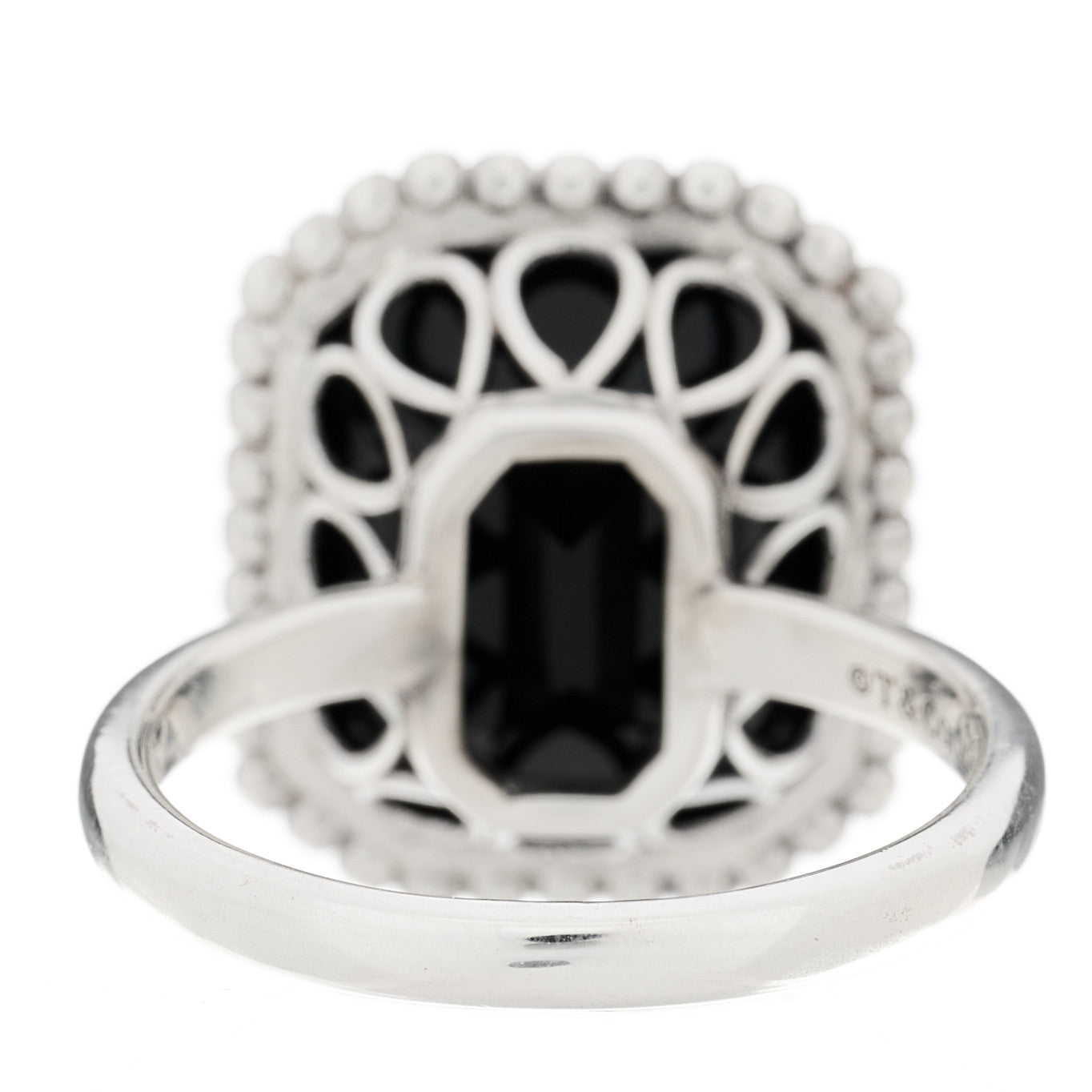 Tiffany Sterling Silver Black Onyx Ziegfeld Daisy Ring 55 7.25 4 of 6