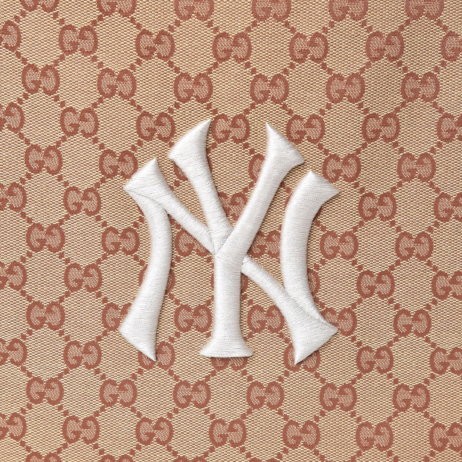 Gucci X MLB GG Monogram NY Yankees Medium Backpack Beige Ruggine Ivory 11 of 11