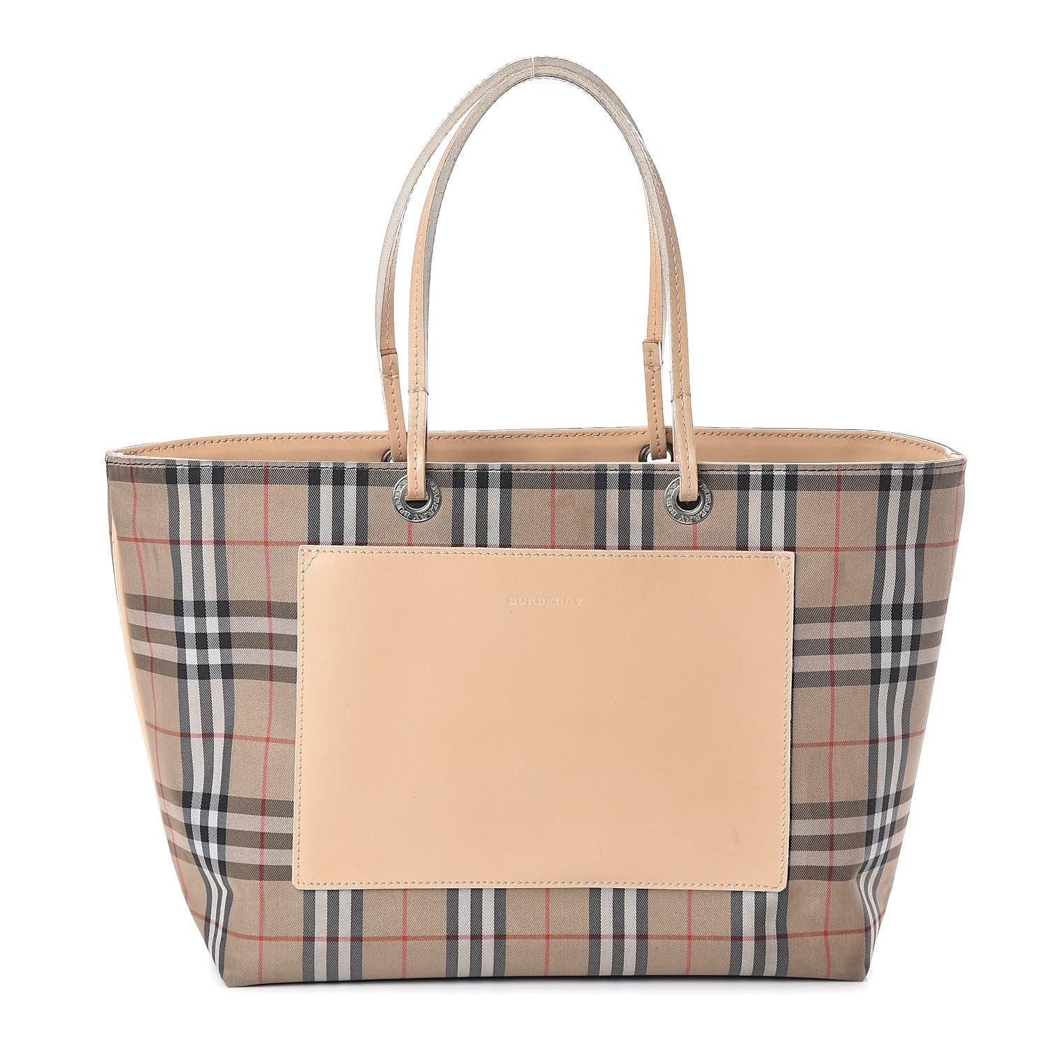Burberry Canvas House Check Small Front Pocket Tote Beige 1 of 10