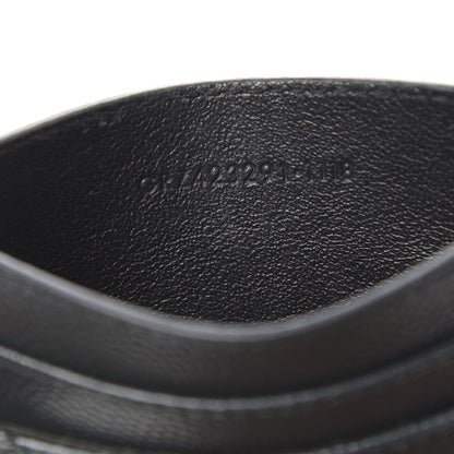 Saint Laurent Grain De Poudre Matelasse Chevron Monogram Credit Card Case Black 7 of 8