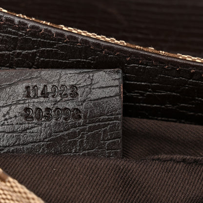 Gucci Monogram Horsebit Clutch Dark Brown 7 of 11