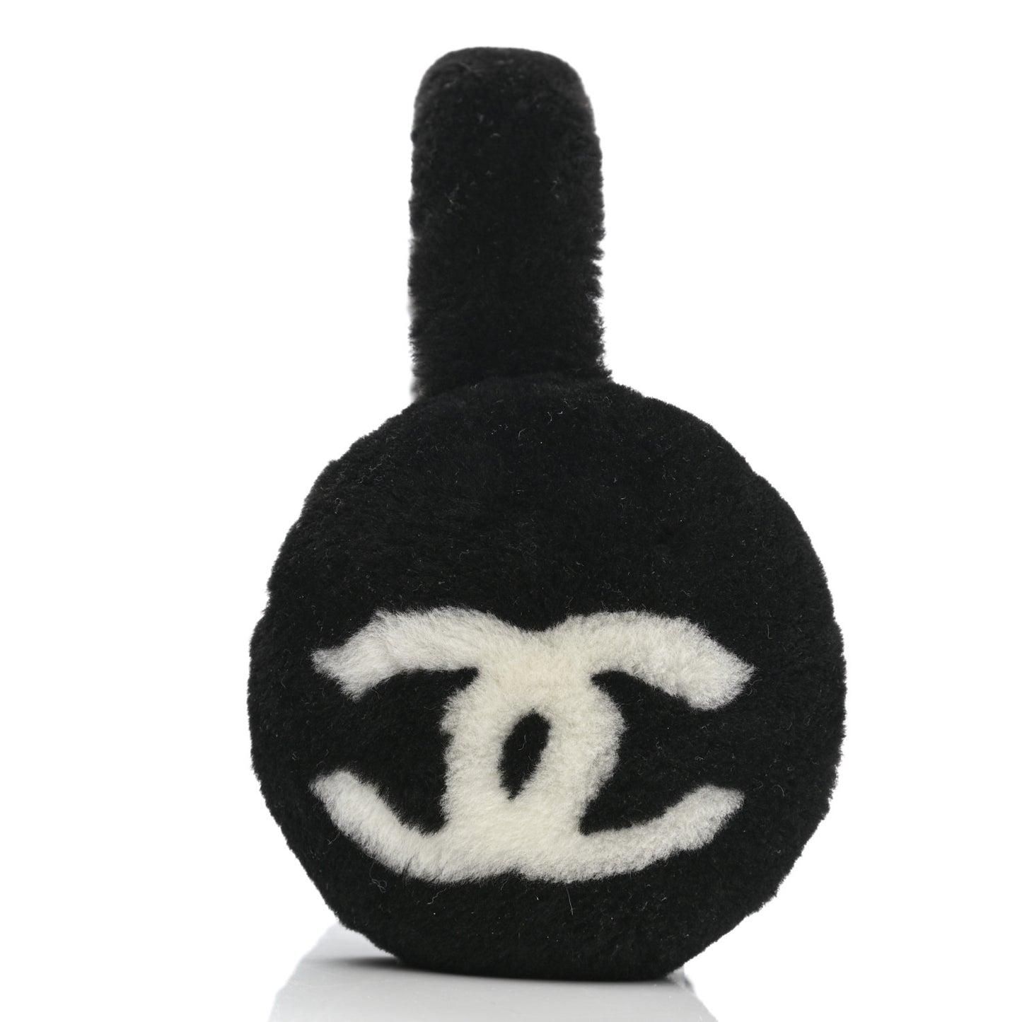 Shearling CC Ear Muffs Black White