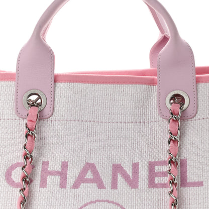 Chanel Woven Straw Raffia Medium Deauville Tote Pink 8 of 10