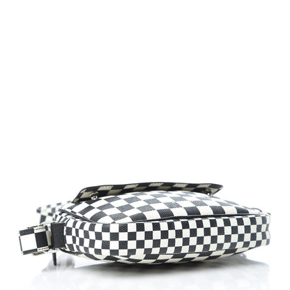 Givenchy Grained Calfskin Checkered Print Messenger Black White 4 of 16
