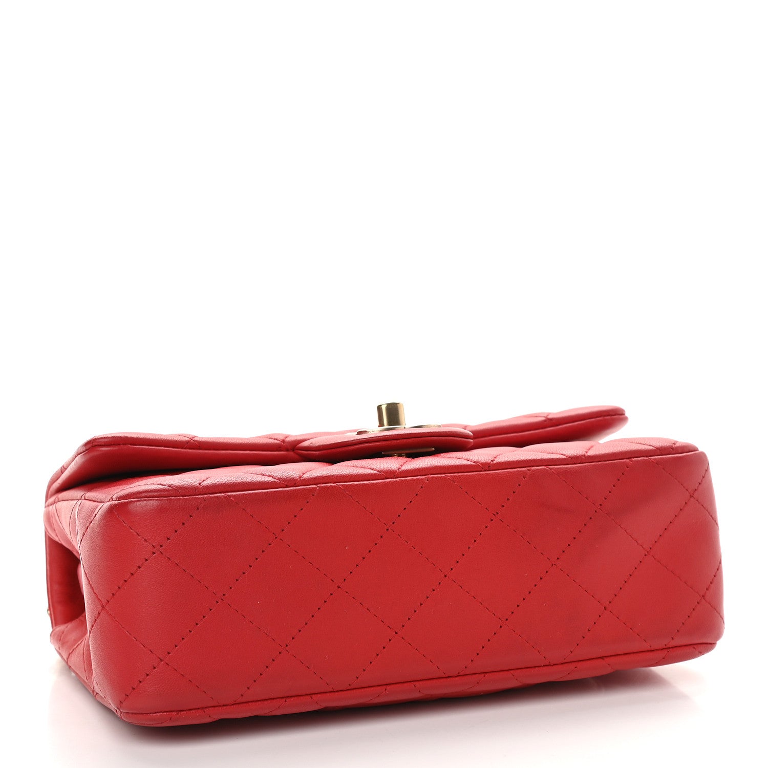 Chanel Lambskin Quilted Mini Rectangular Flap Red 3 of 9