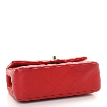 Chanel Lambskin Quilted Mini Rectangular Flap Red 3 of 9