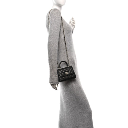 Chanel Caviar Quilted Coco Handle Clutch With Chain Black 2 of 11