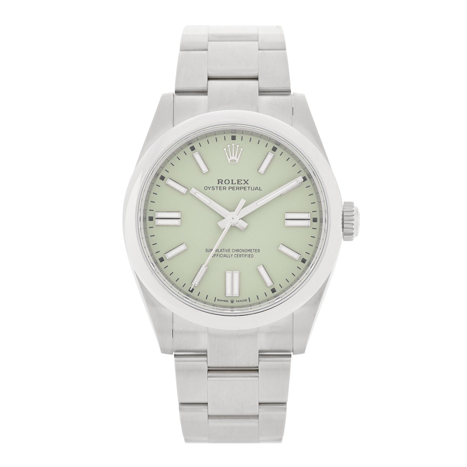 Rolex Stainless Steel 41mm Oyster Perpetual Watch Pistachio 134300 1 of 5