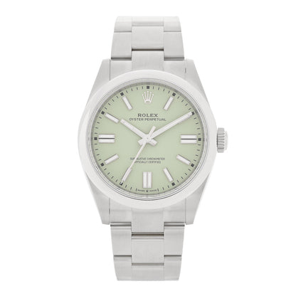 Rolex Stainless Steel 41mm Oyster Perpetual Watch Pistachio 134300 1 of 5