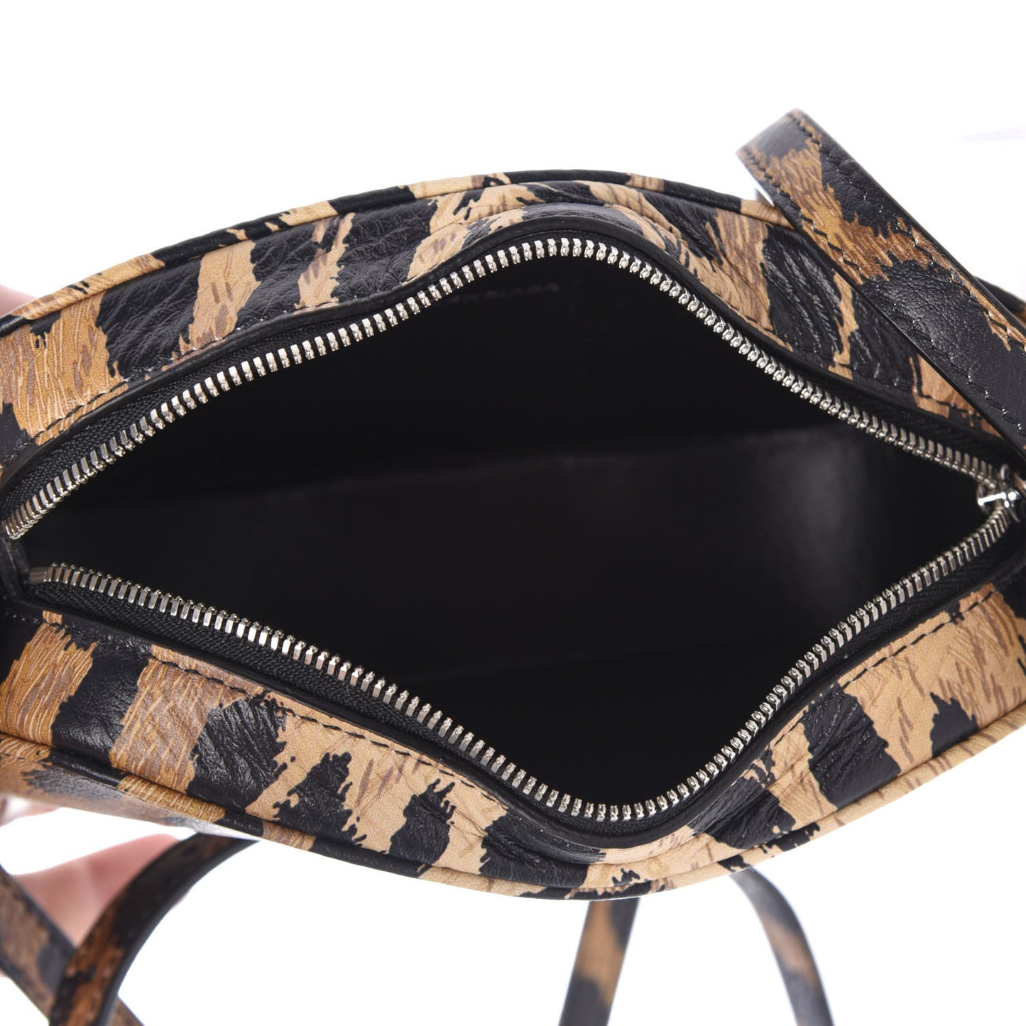 Calfskin Printed Leopard XS Everyday Camera Bag Beige White