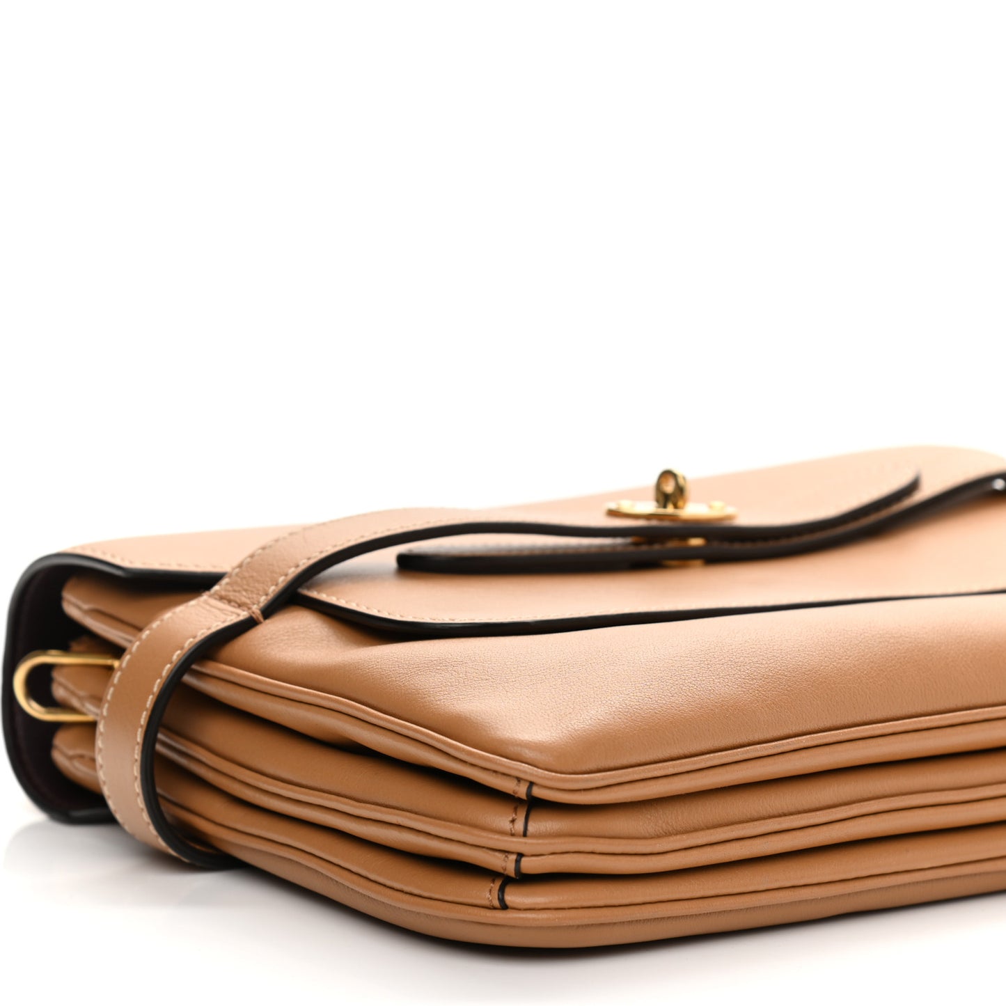 Silky Calfskin Belted Bayswater Satchel Sable