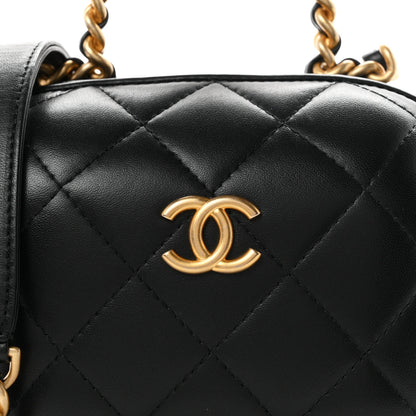 Chanel Lambskin Quilted CC Bubble Vanity Case With Chain Black 7 of 9